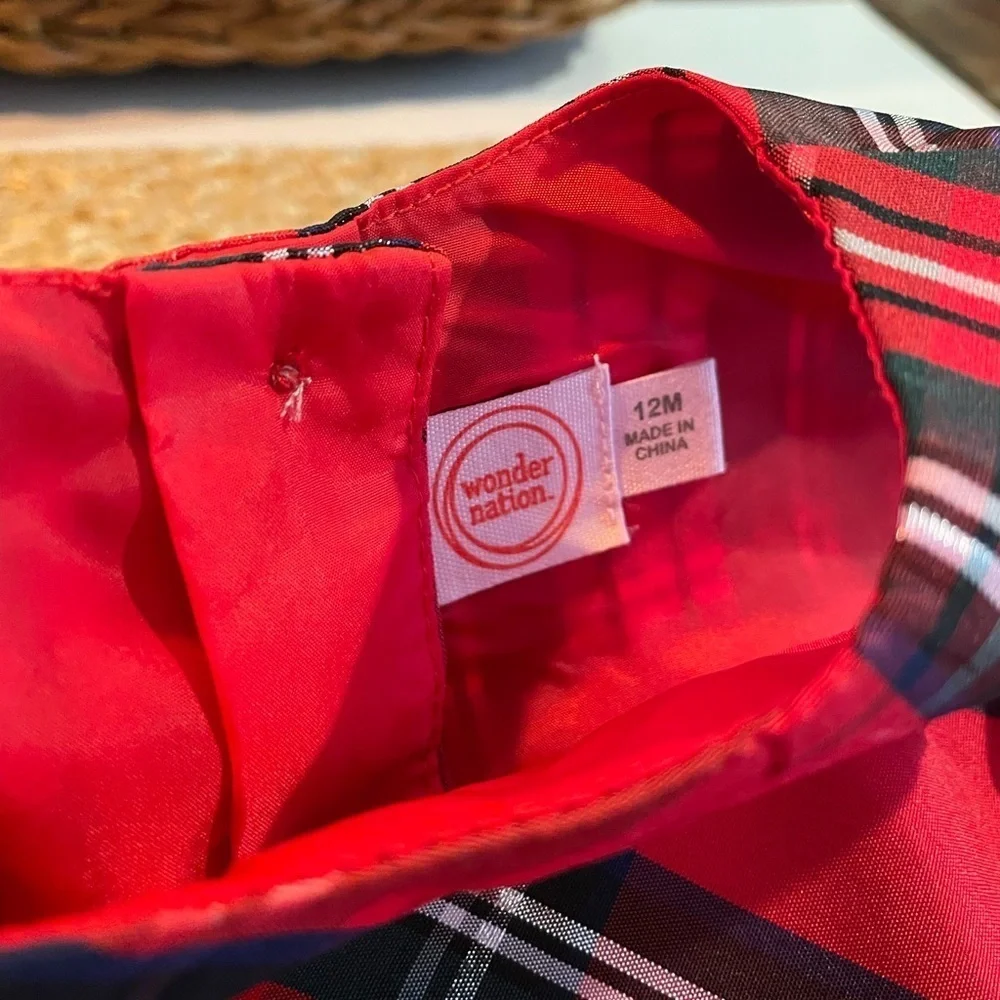Festive Little Girls Red Plaid Holiday Dress